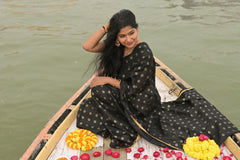 Indi Inside Black Foil Printed Saree 102-BLK