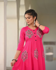 Block Printed Pink Kurta 119-PNK