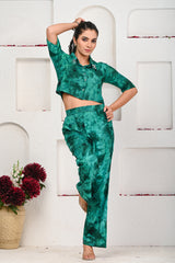 Tie n Dye Co-ord Set 101-GRN