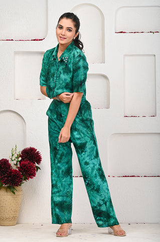 Tie n Dye Co-ord Set 101-GRN