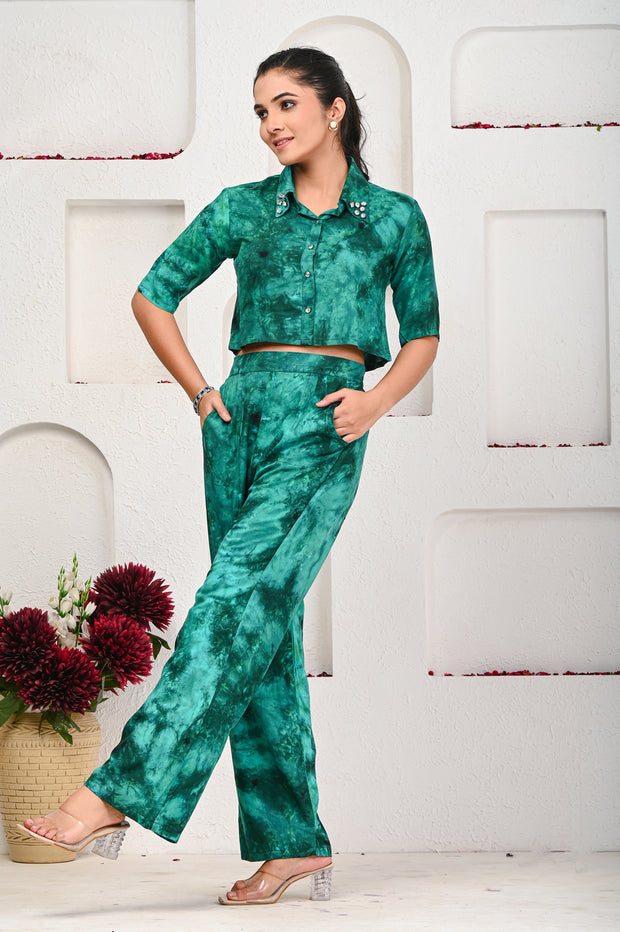 Tie n Dye Co-ord Set 101-GRN