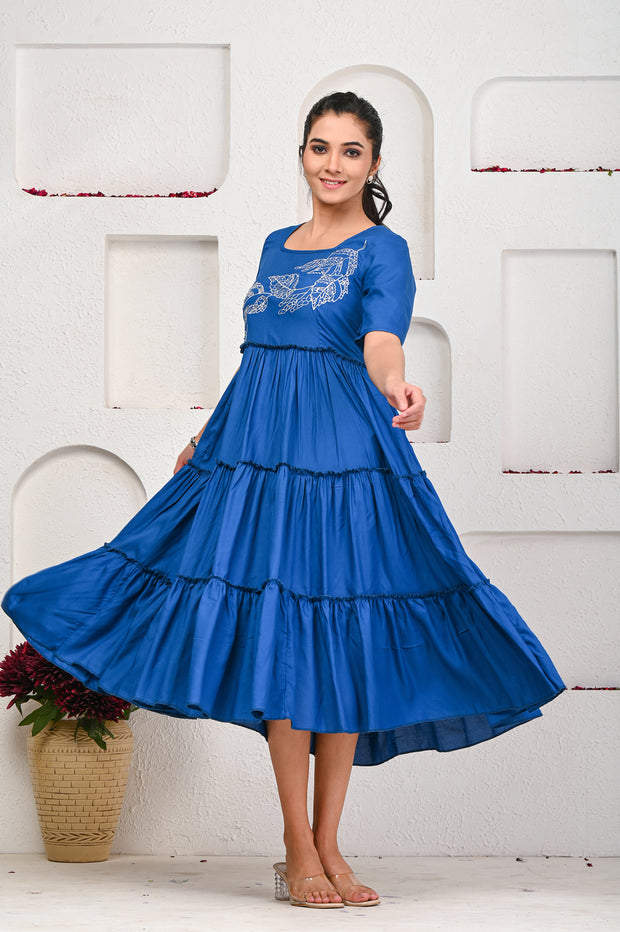 Blue Embroidered Dress 101-BLU