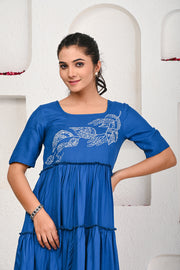 Blue Embroidered Dress 101-BLU