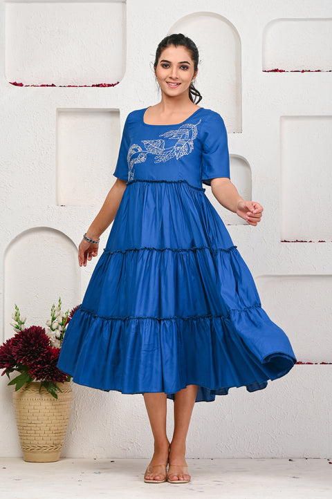 Blue Embroidered Dress 101-BLU