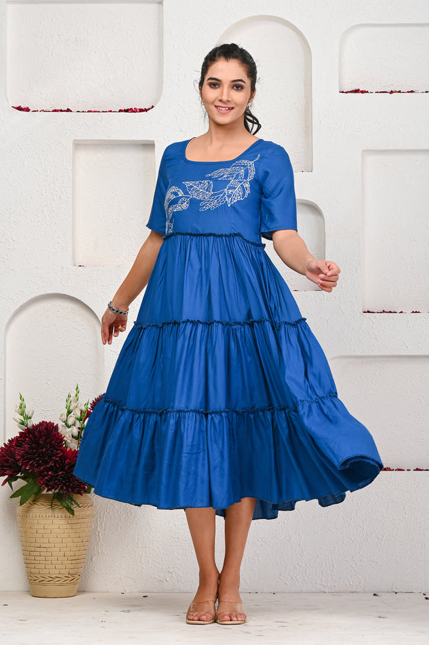 Blue Embroidered Dress 101-BLU