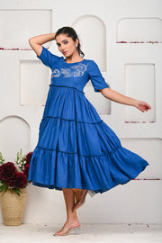 Blue Embroidered Dress 101-BLU
