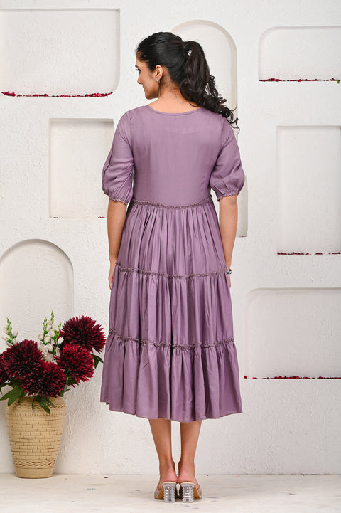 Grey Embroidered Dress 101-GRY