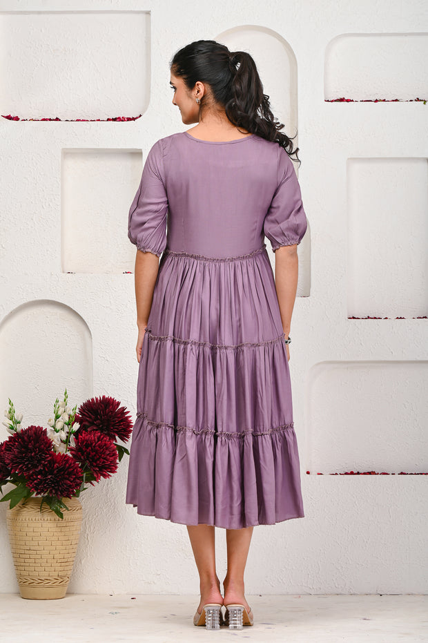 Grey Embroidered Dress 101-GRY