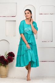 Sea Green Embroidered Dress 101-SGN