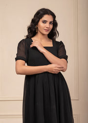 Black Flared Dress 103-BLK