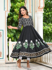 Black Block Print Kurta 228-BLK