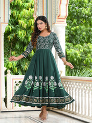 Green Block Print Kurta 228-GRN