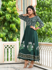 Green Block Print Kurta 228-GRN