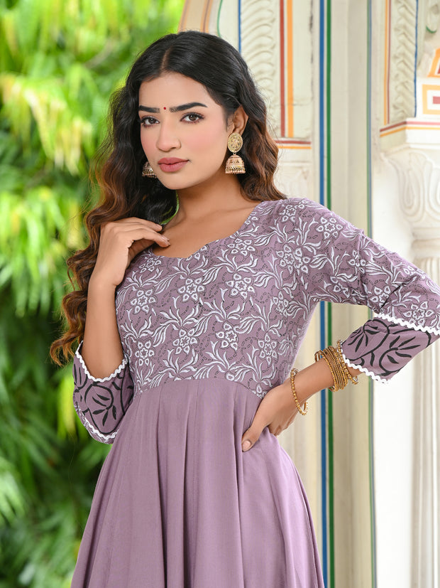 Grey Block Print Kurta 228-GRY