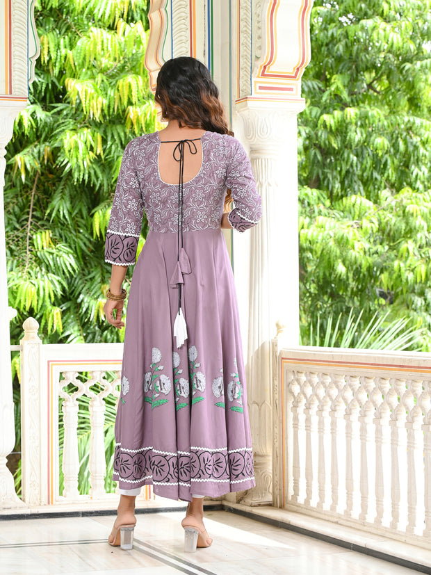 Grey Block Print Kurta 228-GRY