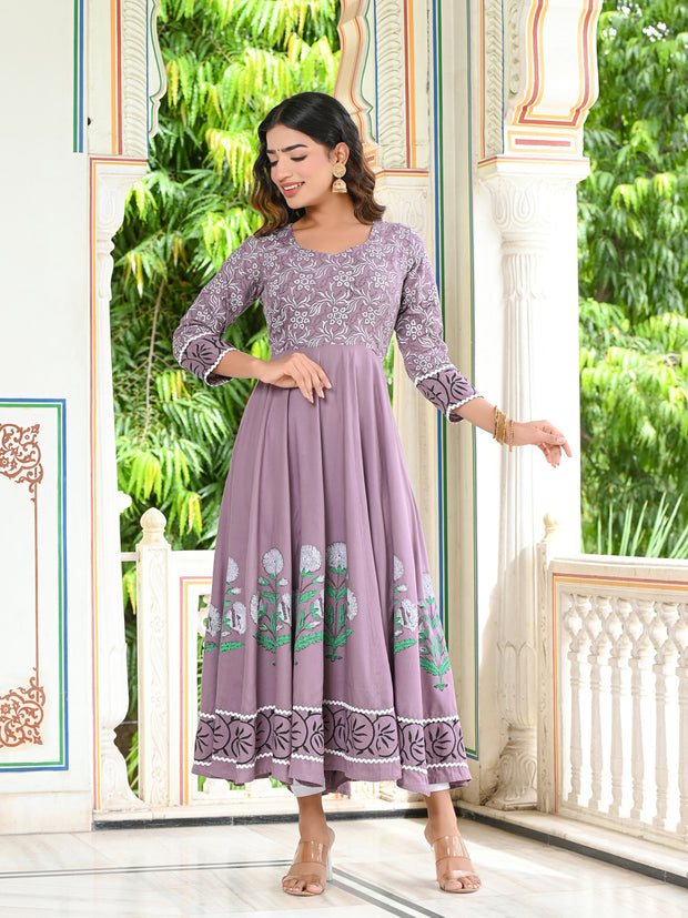 Grey Block Print Kurta 228-GRY