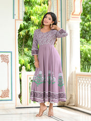 Grey Block Print Kurta 228-GRY