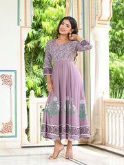 Grey Block Print Kurta 228-GRY