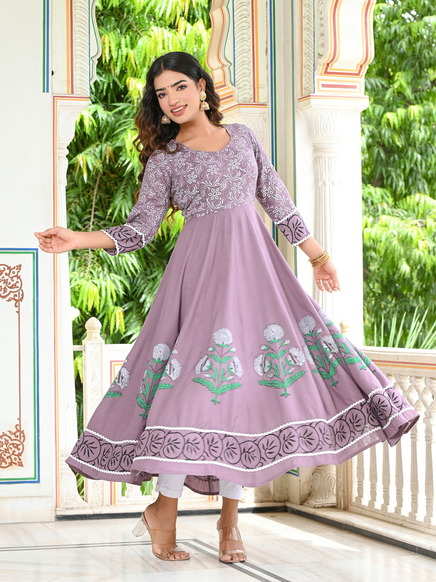 Grey Block Print Kurta 228-GRY