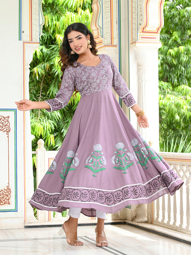 Grey Block Print Kurta 228-GRY