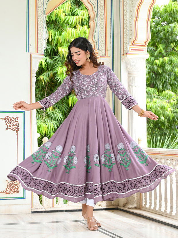 Grey Block Print Kurta 228-GRY