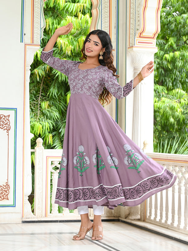 Grey Block Print Kurta 228-GRY