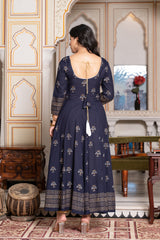Blue Block Print Kurta 229-BLU