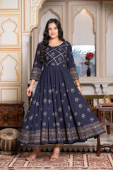 Blue Block Print Kurta 229-BLU