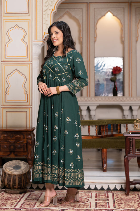 Green Block Print Kurta 229-GRN