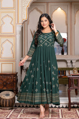 Green Block Print Kurta 229-GRN