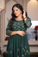 Green Block Print Kurta 229-GRN