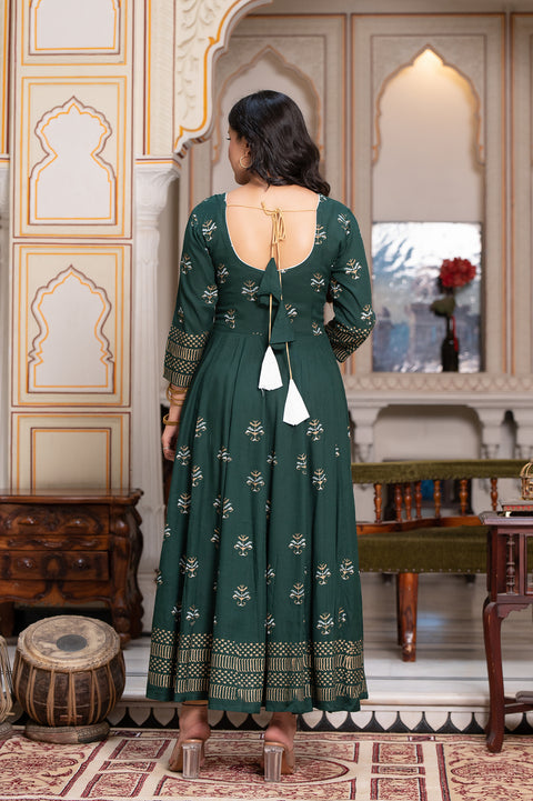 Green Block Print Kurta 229-GRN