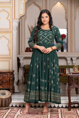 Green Block Print Kurta 229-GRN