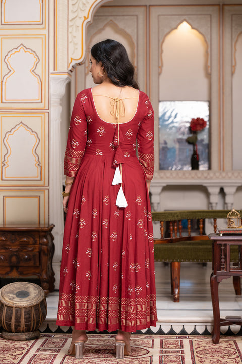 Maroon Block Print Kurta 229-MRN