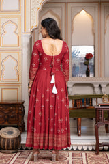 Maroon Block Print Kurta 229-MRN