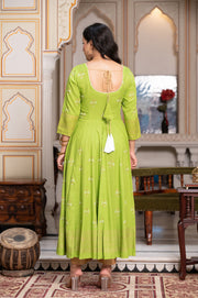 Parrot Green Block Print Kurta 229-PGN