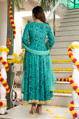 Amber Block Printed Blue Suit Set 230-BLU