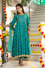 Amber Block Printed Blue Suit Set 230-BLU