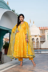 Amulya Foil Printed Yellow Suit Set 231-YLW