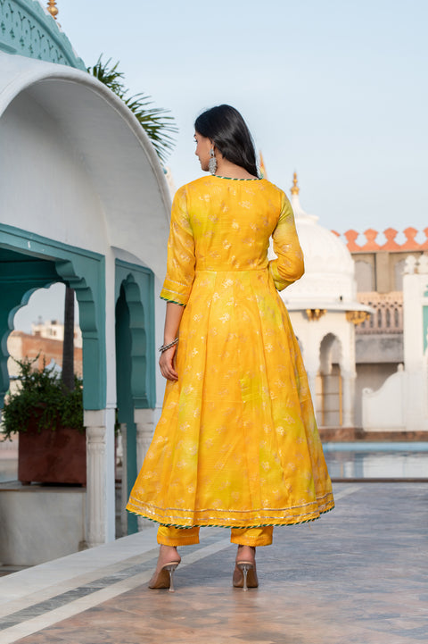 Amulya Foil Printed Yellow Suit Set 231-YLW
