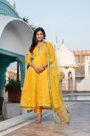 Amulya Foil Printed Yellow Suit Set 231-YLW
