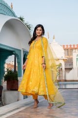 Amulya Foil Printed Yellow Suit Set 231-YLW
