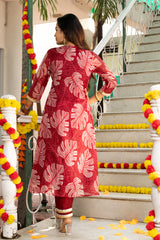 Mirza Printed Maroon Anagrakha Kurta Set 232-MRN