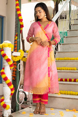 Mirza Printed Multi Anagrakha Kurta Set 232-MUL