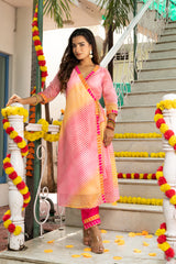 Mirza Printed Multi Anagrakha Kurta Set 232-MUL