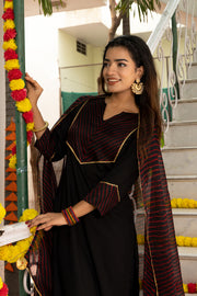 Nihira Leheriya Black Suit Set 233-BLK