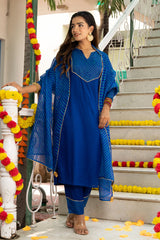 Nihira Leheriya Blue Suit Set 233-BLU