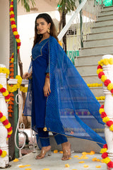 Nihira Leheriya Blue Suit Set 233-BLU