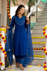 Nihira Leheriya Blue Suit Set 233-BLU