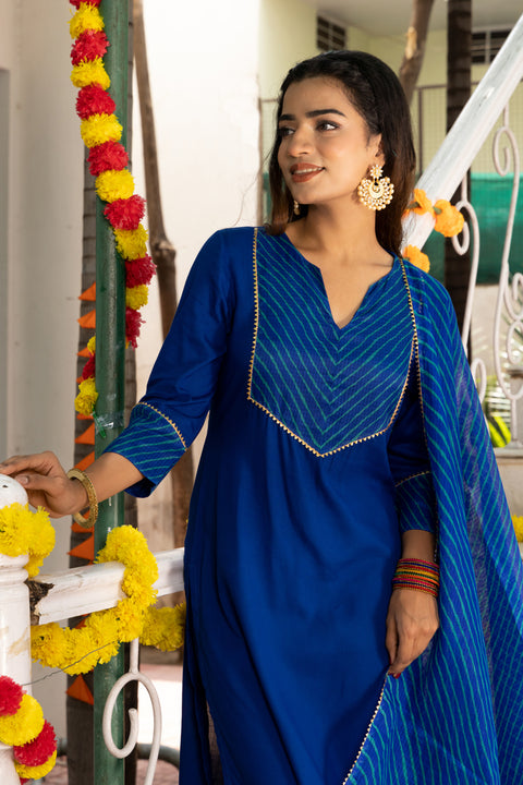 Nihira Leheriya Blue Suit Set 233-BLU